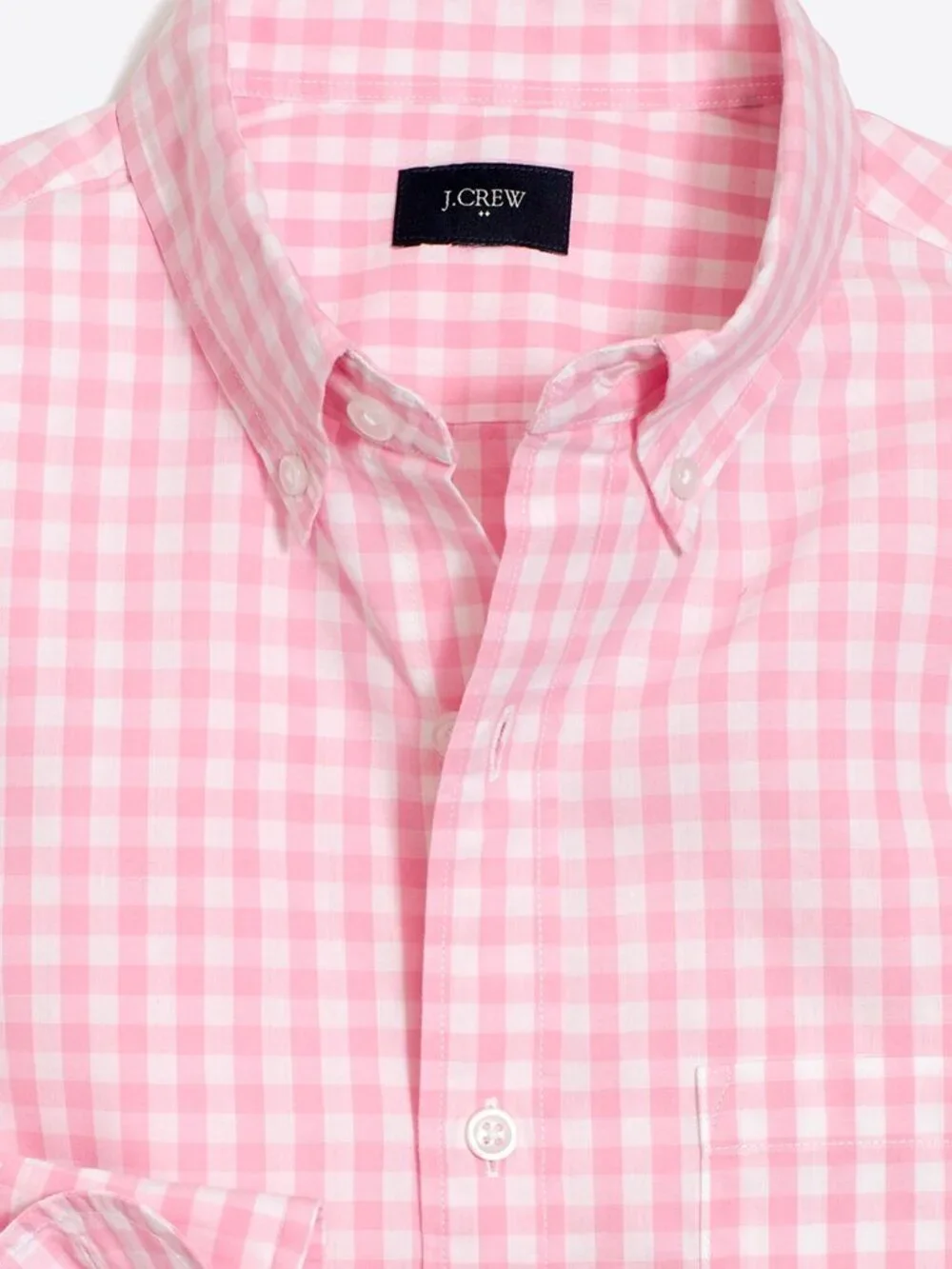 NWT J. Crew Mens Size XL Pink White Gingham Check Button-Down Collared Shirt NEW
